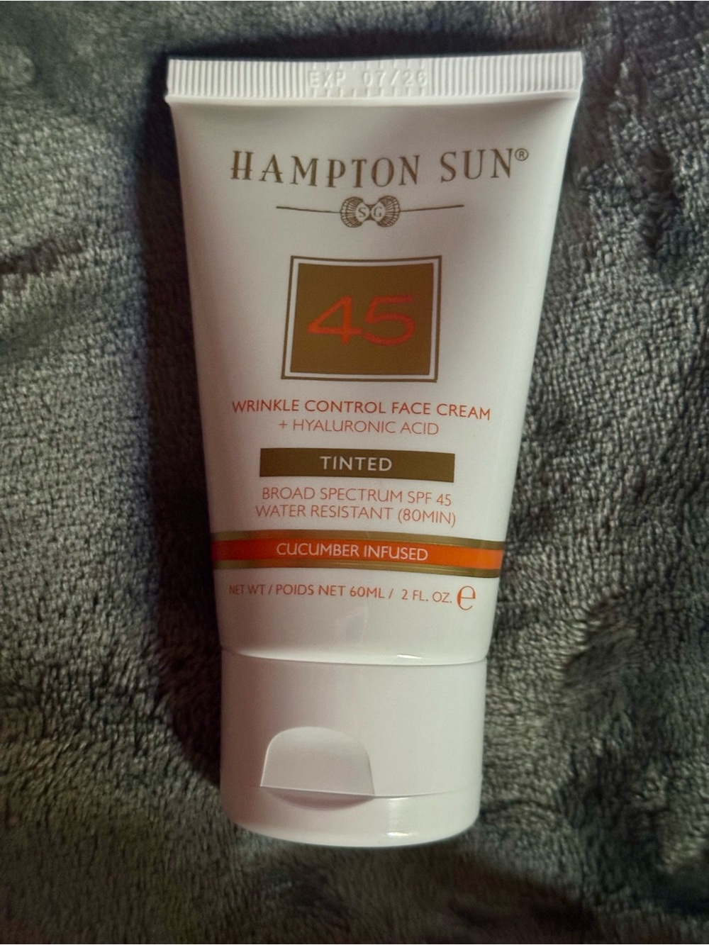 NEW Hampton Sun Tinted Wrinkle Control Hyaluronic Acid Face Cream SPF 45